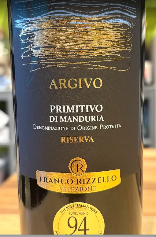 [Gianni12] Argivo Primitivo di Manduria Franco Rizzello (Pouilles)